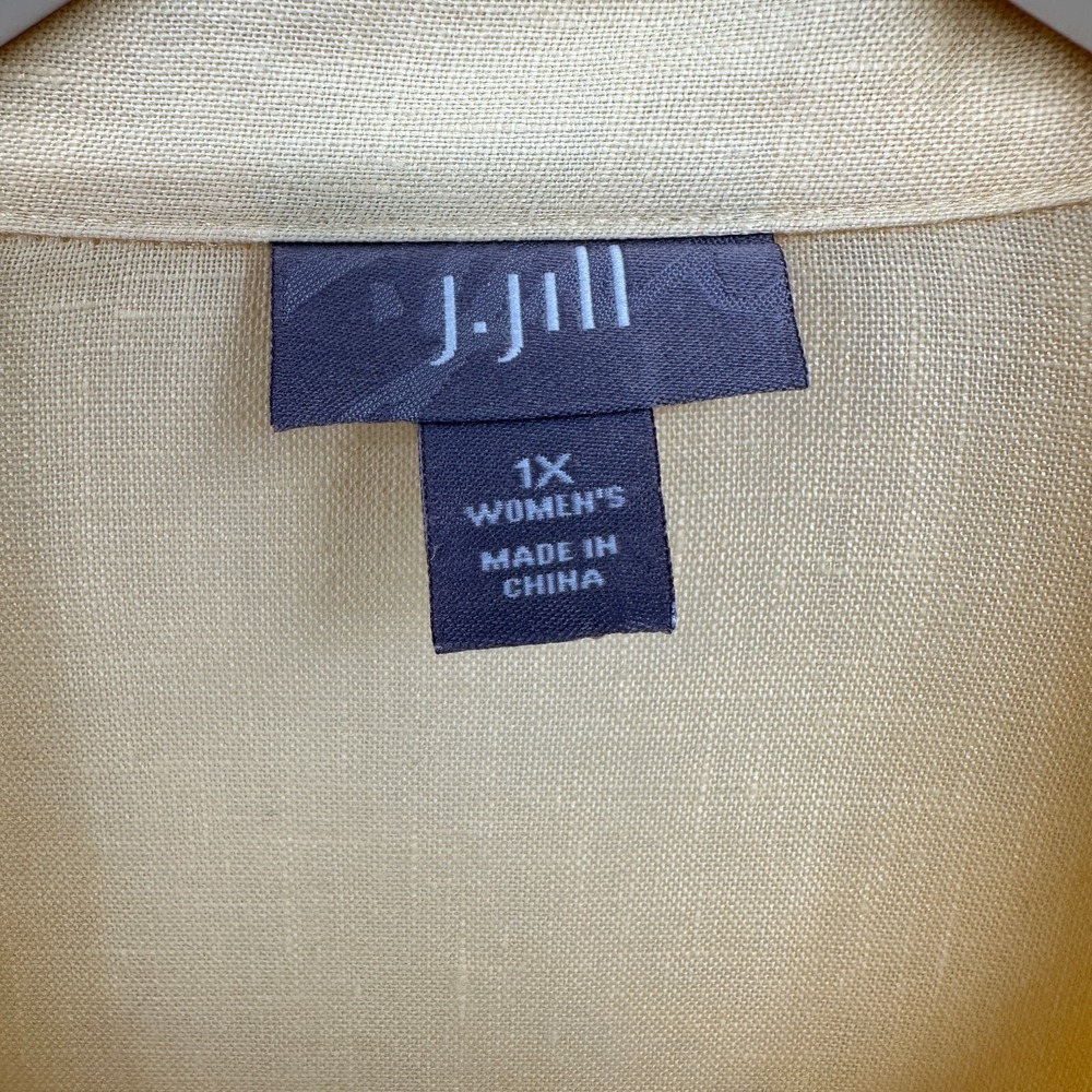 J Jill Tunic Top Shirt‎ 1X Button Up 100% Linen Preppy Coastal Beachy Lagenlook - Picture 8 of 11